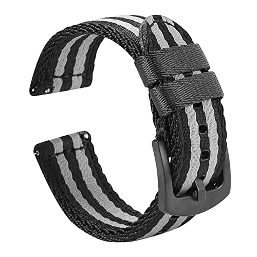 Striped Black Grey & Black Buckle