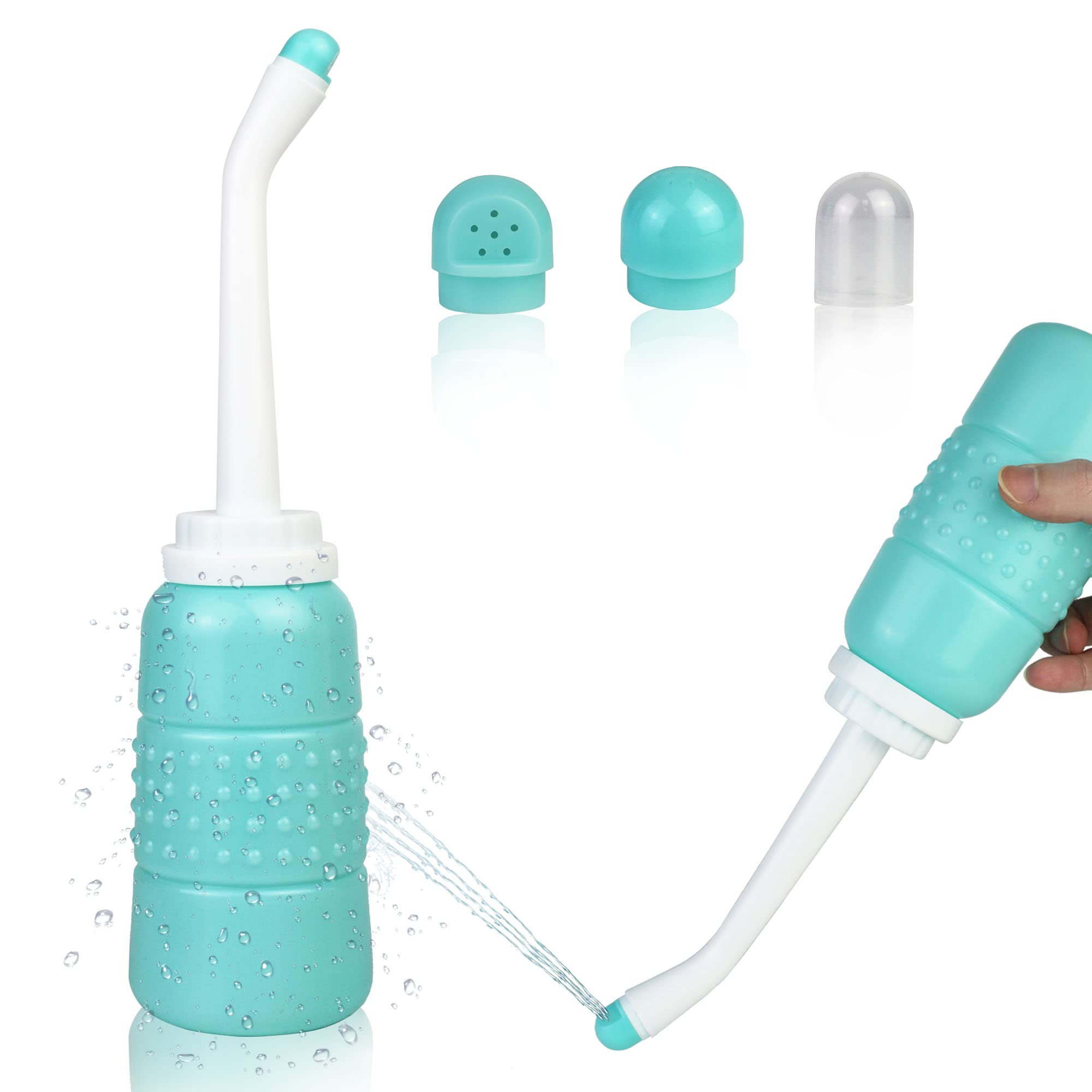 TopQuaFocus 12oz Portable Flushing Bidet Bottle - Postpartum Care & Personal Hygiene Kit for Women & Babies - Perfect for Travel, Home Use & Post-Surgery Cleaning