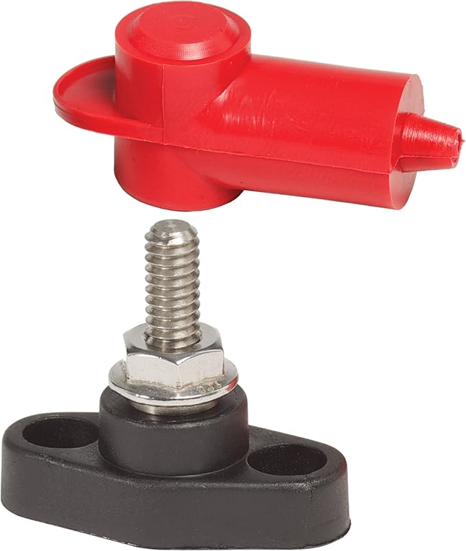 Blue Sea Systems 2011 Mini PowerPost 1/4-20 Stud - Marine Grade Electrical Terminal for Boats, RVs & Off-Grid Power Systems | Perfect for Battery Connections & Electrical Wiring