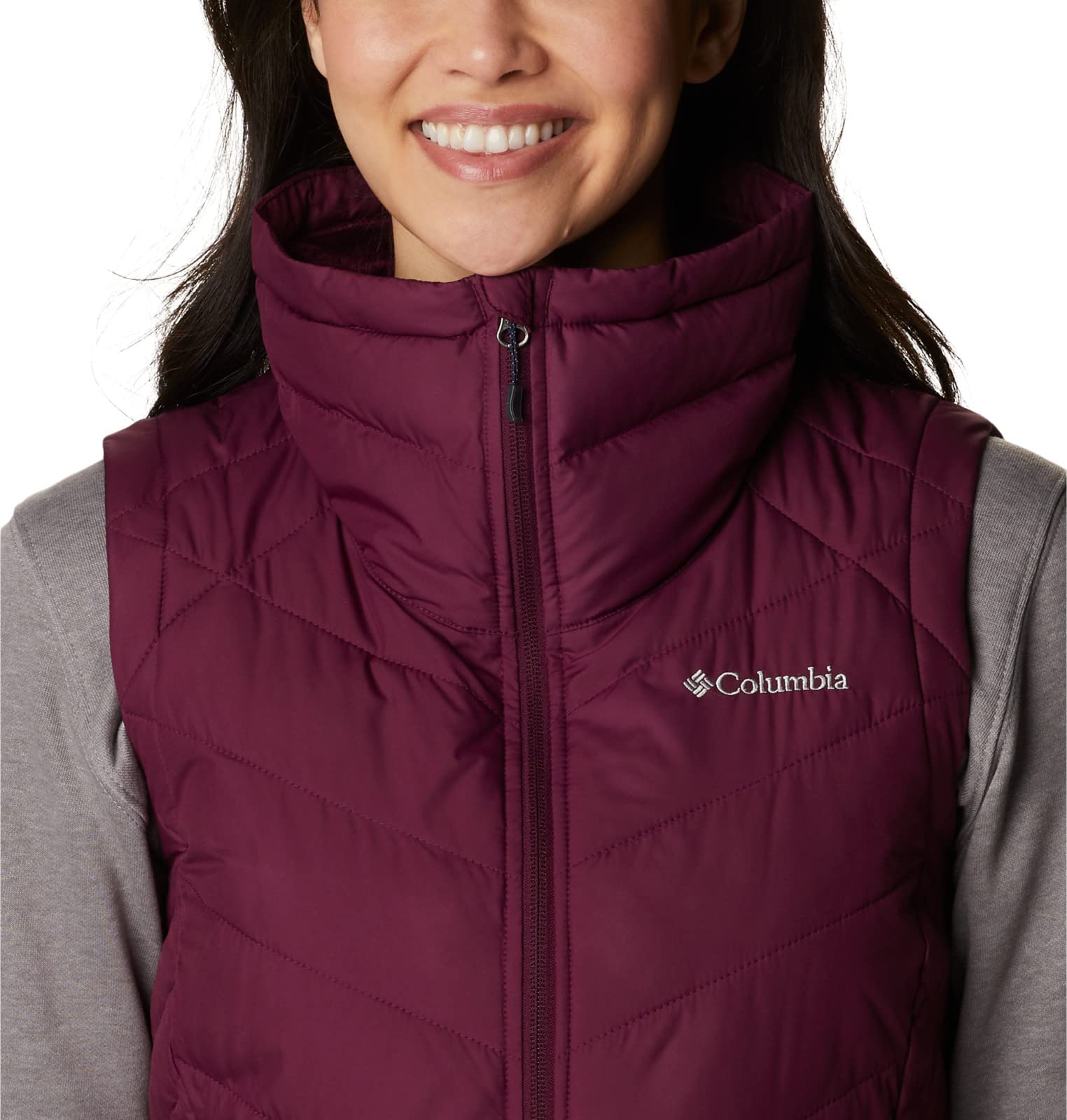 Columbia Women's Heavenly Long Vest - Lightweight Water-Resistant Puffer Vest for Outdoor Activities, Hiking & Travel