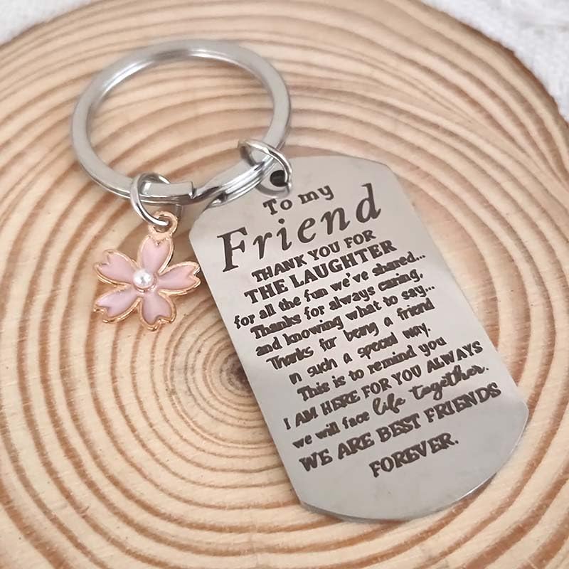 Best Friend Keychains for Women - Cute BFF Gifts for Christmas, Birthday, Friendship Day - Personalized Engraved Keyrings for Bestie, Sister, Girlfriend (Great for Everyday Carry & Gift Giving Occasions)