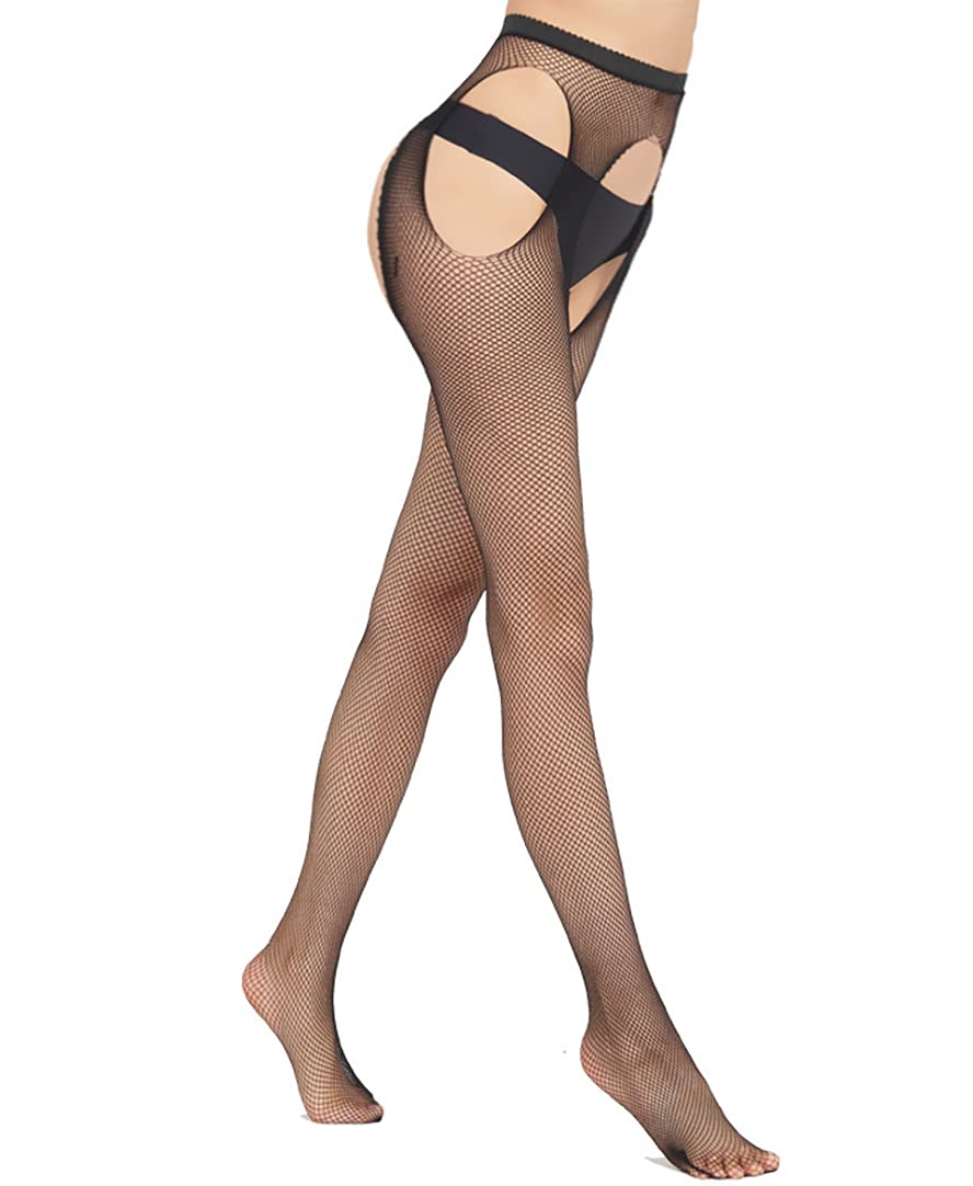KLONKEE Women's High Waist Fishnet Pantyhose - Sexy Sheer Mesh Stockings & Tights for Party, Halloween, Cosplay & Night Out