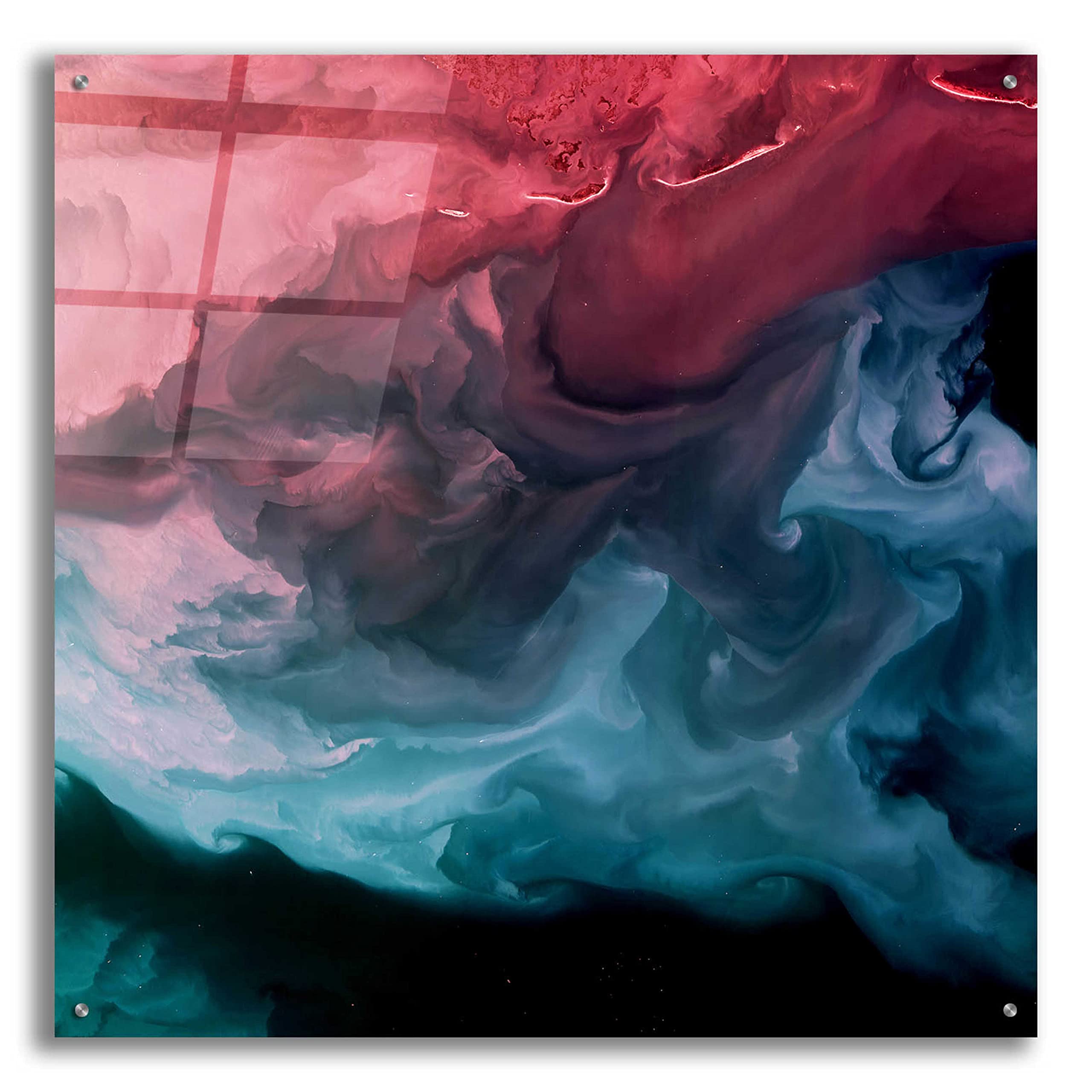 Epic Art 'Earth as Art: Serene Expressions' - 36x36 Inch Acrylic Glass Wall Decor - Modern Abstract Landscape Painting for Living Room, Bedroom & Office