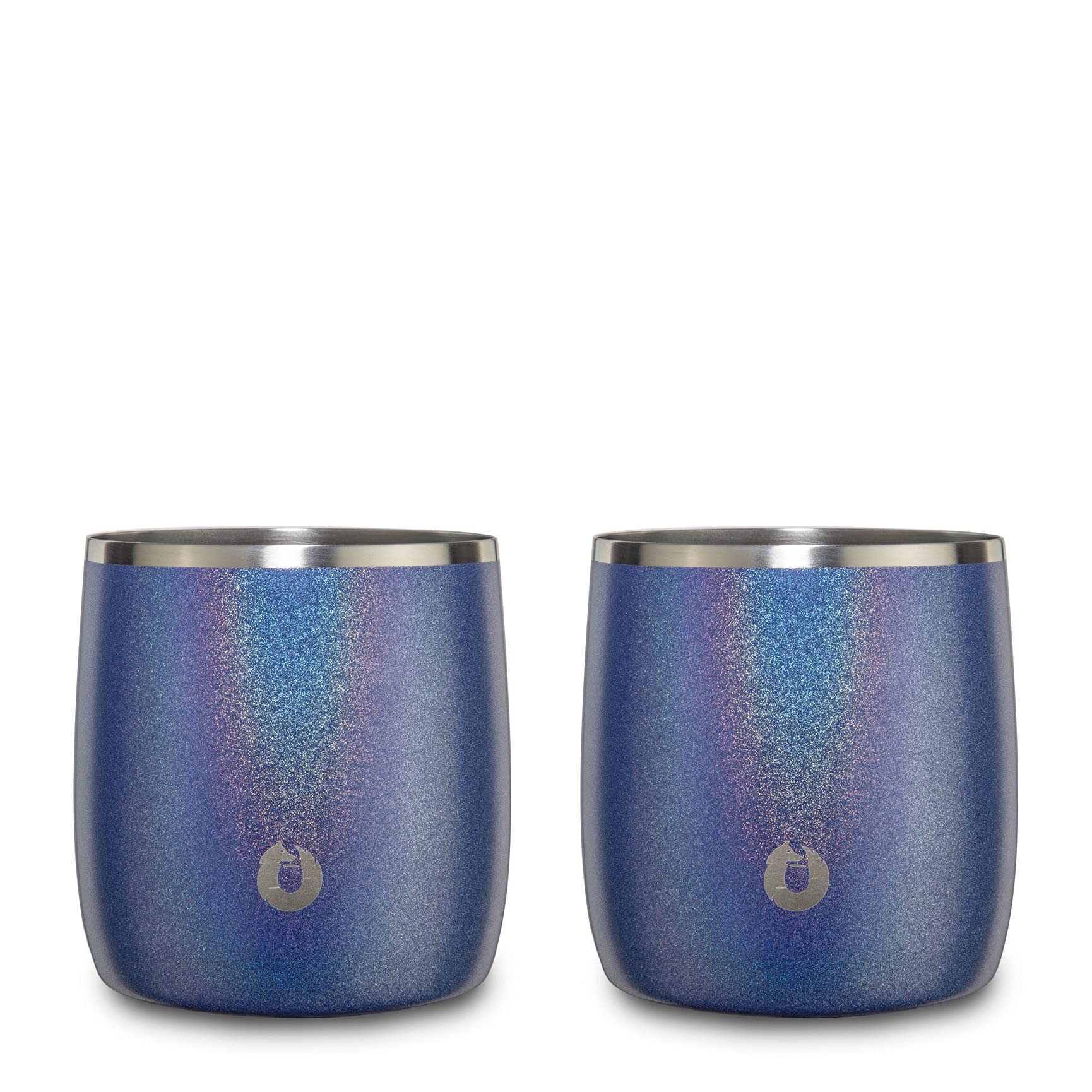 Premium Insulated Stainless Steel Whiskey Glasses Set of 2 - Elegant Old Fashioned & Rocks Glasses for Bourbon, Scotch & Cocktails - Perfect for Home Bars, Gifts & Dinner Parties (Blue)