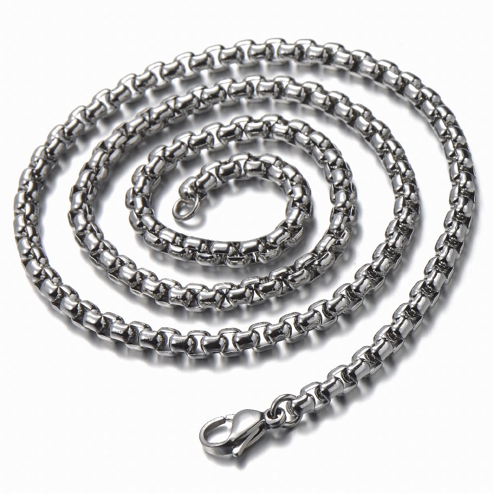 CoolSteelandBeyond Shark Teeth Fish Skeleton Bone Pendant Necklace - 30 Inch Gothic Steel Chain with Wheat Link Design for Men & Women - Perfect for Punk, Gothic, Rock Fashion & Halloween Costume Accessories