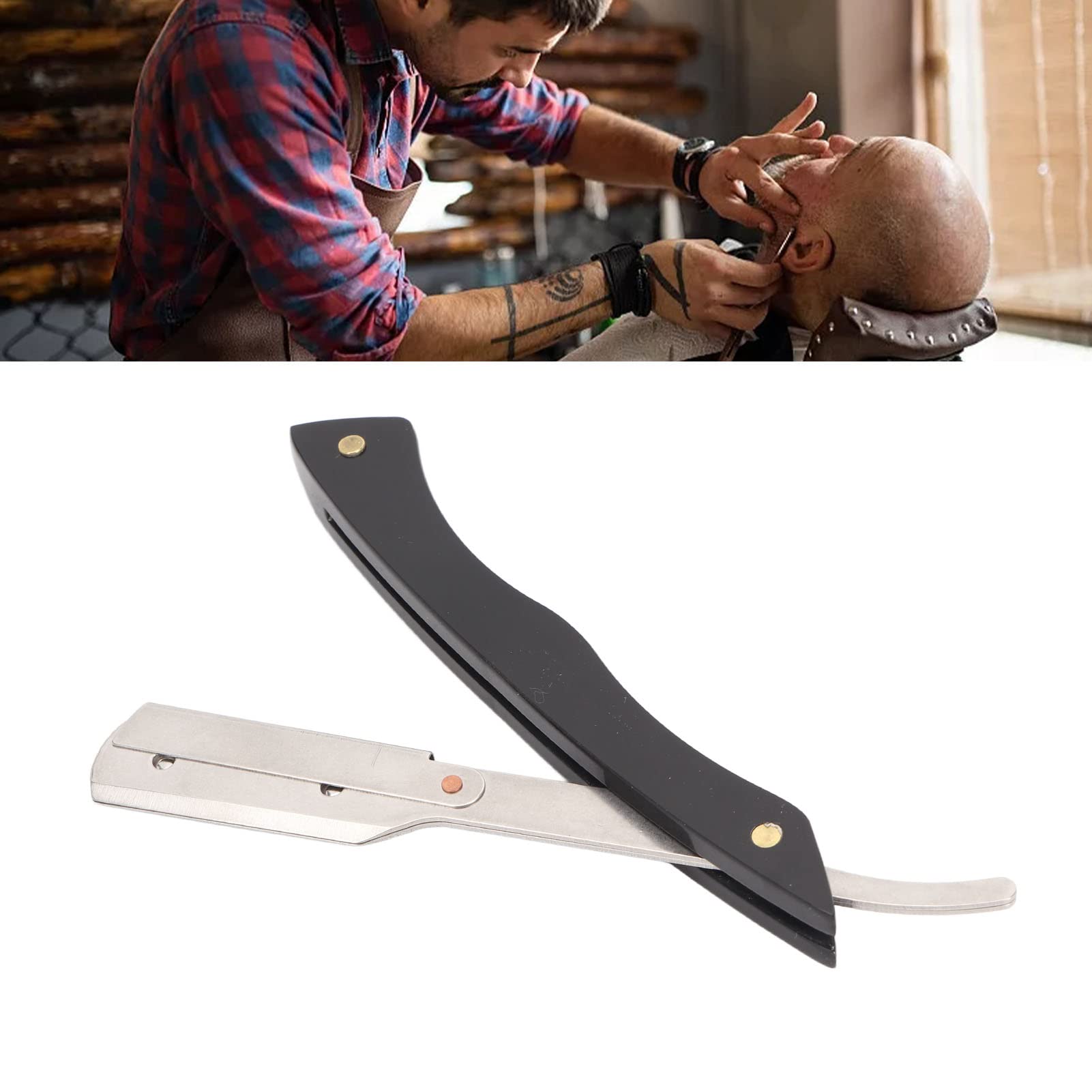 Foldable Manual Barber Beard Trimmer Holder - Straight Edge Razor & Beard Shaping Tool for Precision Grooming | Perfect for Home & Professional Beard Care, Styling & Maintenance