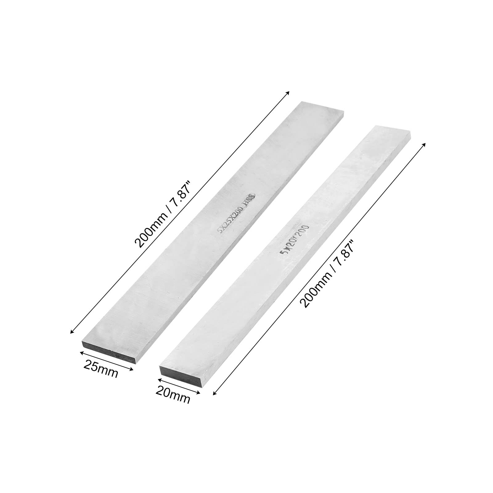 High-Speed Steel Lathe Tool Bit Set - 5mmx25mmx200mm & 5mmx20mmx200mm Boring Cutter for Metal Turning - Perfect for DIY Lathe Projects, Metalworking, and Workshop Tool Replacement
