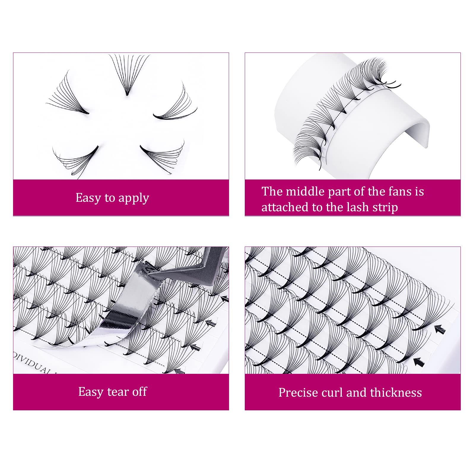 Premium 9D-0.07D 15mm Eyelash Extensions - Premade Volume Fans with C/CC/D/DD Curl & Pointy Tips for Professional Salon & Home Use | Natural Look for Weddings, Parties & Daily Wear