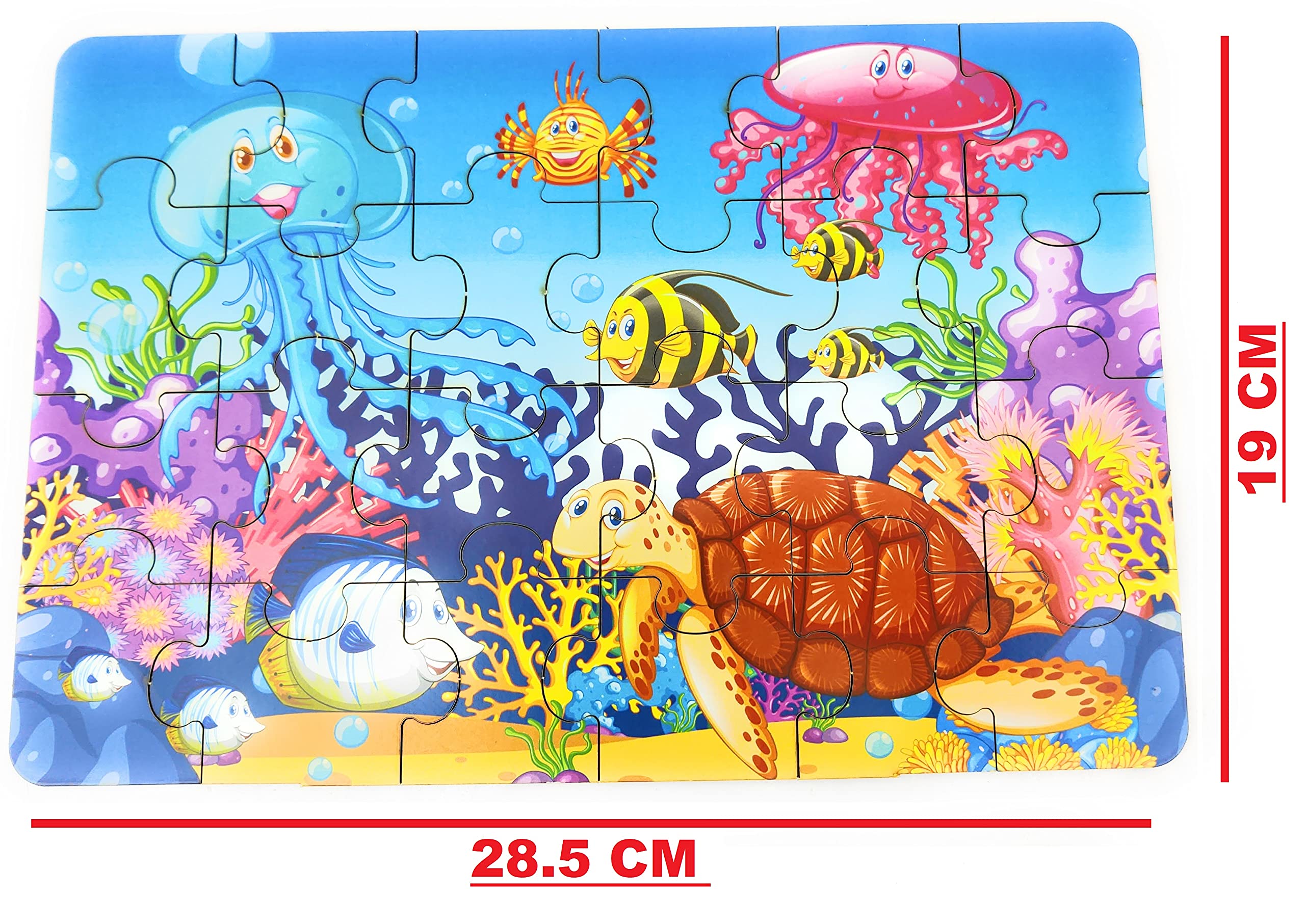 FunBlast Wooden Jigsaw Puzzle for Kids - 24 Piece Aquatic Life Learning Puzzle, Eco-Friendly Paperless Educational Toy | Perfect for Preschool Learning, Birthday Gifts & Family Game Night