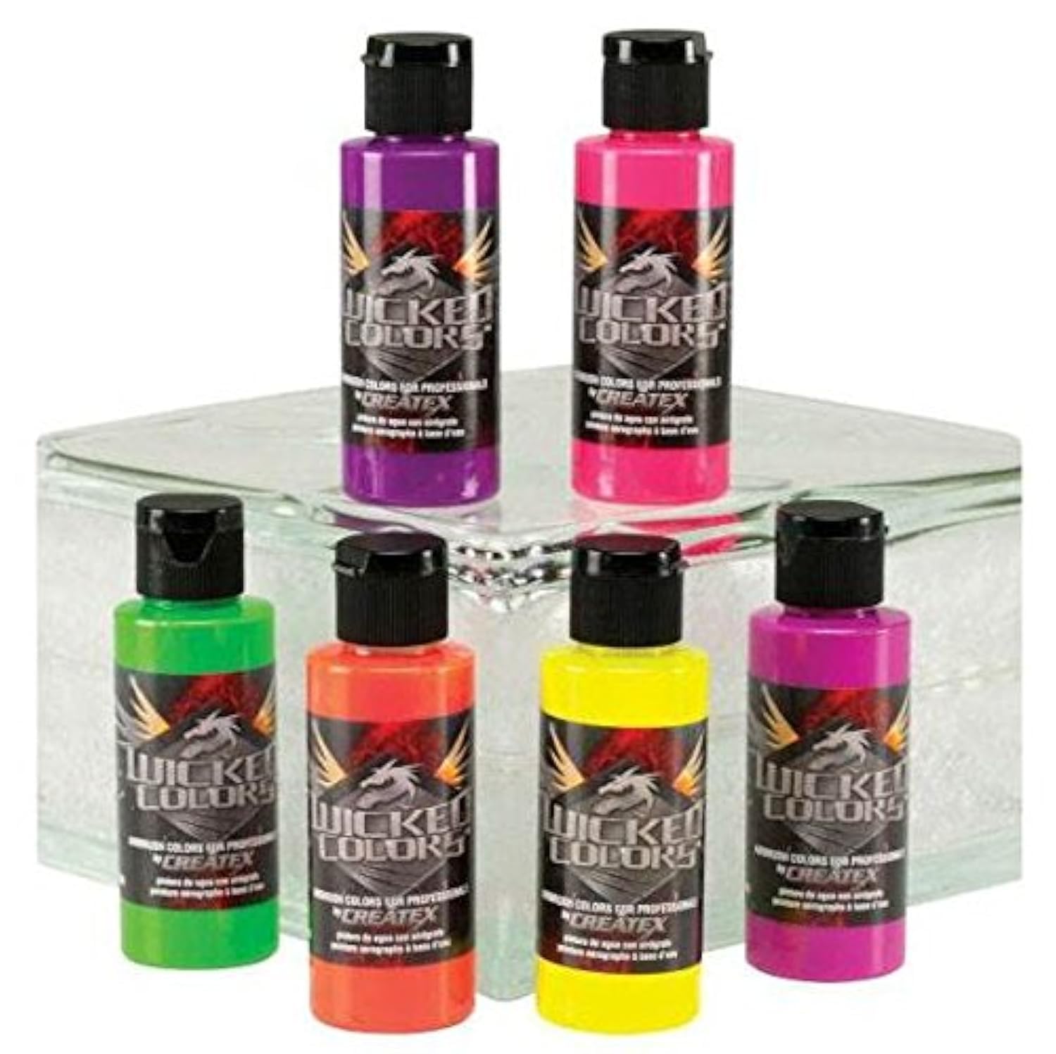 6-Piece Fluorescent Airbrush Paint Set - Vibrant Colors for Art, DIY, Cosplay & Model Painting - Perfect for Artists, Hobbyists & Crafters