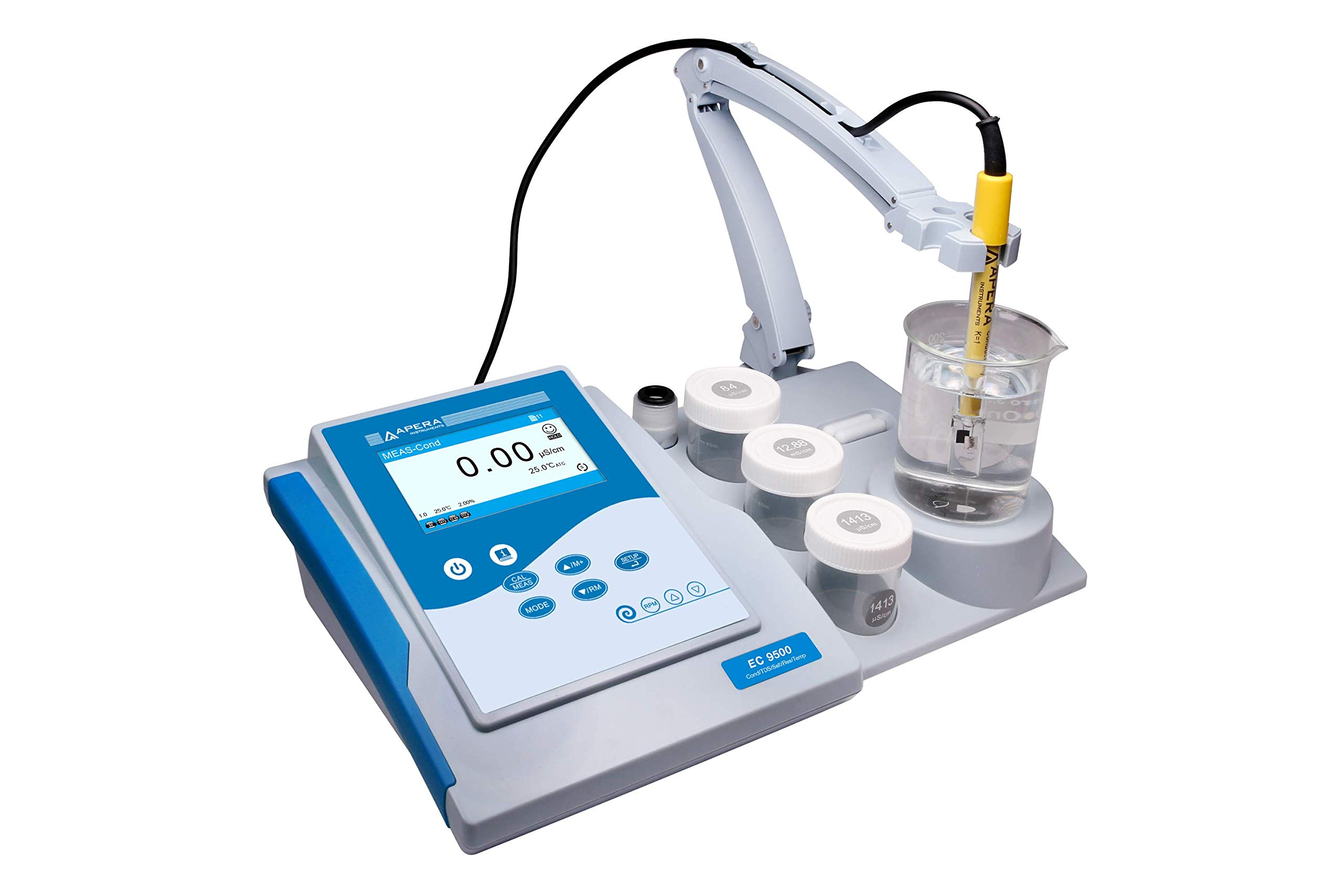 Apera EC9500 Benchtop Conductivity Meter Kit - High Accuracy TDS/Salinity/Resistivity Measurement with GLP Data Management & PC/Printer Output | Ideal for Lab Research, Water Quality Testing, and Industrial Applications