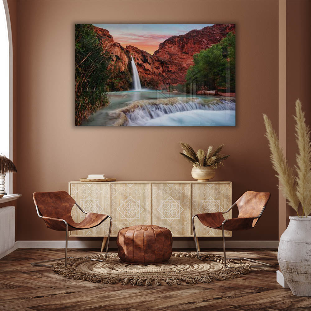 Stunning Waterfall Landscape Wall Art - Nature-Inspired Home Decor for Living Room, Bedroom & Office
