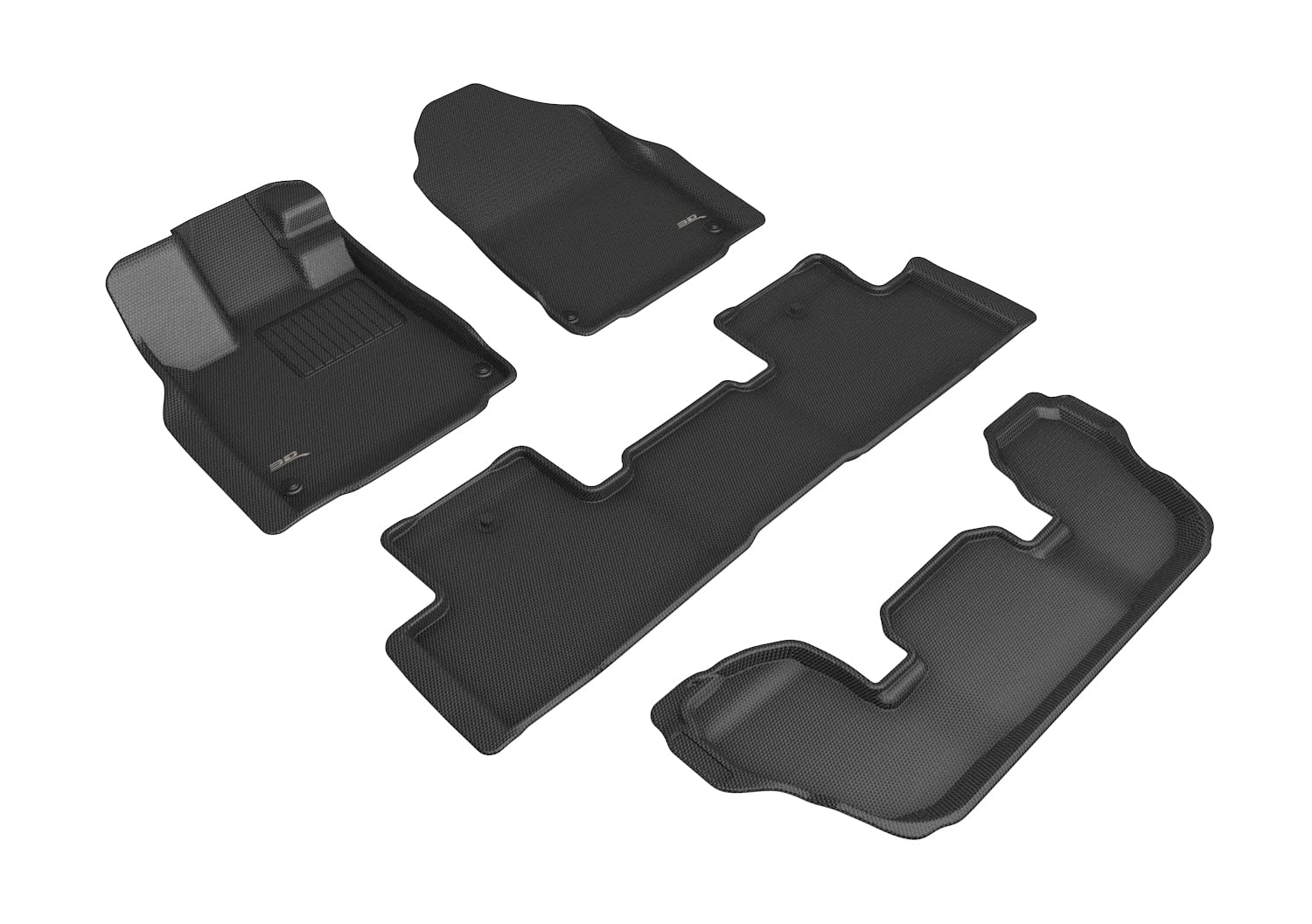 3D MAXpider Custom Fit All-Weather Floor Mats for 2022 Acura MDX 7-Seater (Kagu Series) - 4-Piece Set | Perfect for Road Trips, Family Outings & Daily Commutes