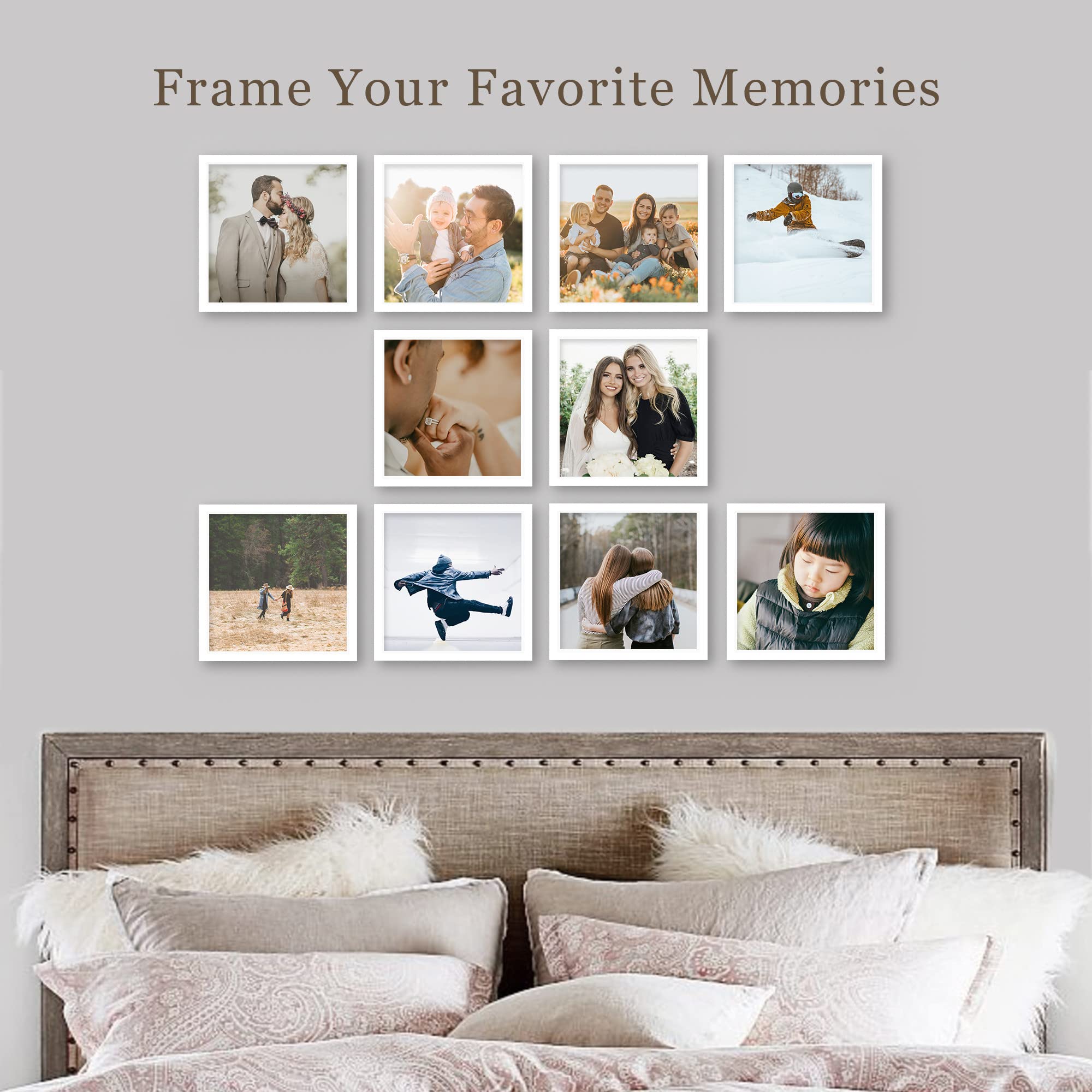 Custom Framed Wall Art Gallery Print Set - Personalized Vinyl Photo Frame Collection (Choose Up to 10) - 12