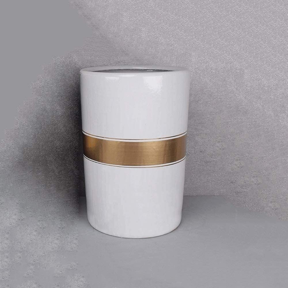 UimimiU Large Ceramic Flower Pot - Cylindrical White & Black Planters for Succulents, Indoor Plants | Modern Home Decor for Living Room, Office, Garden & Outdoor Spaces