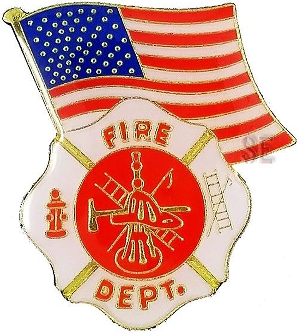 Firefighter Rescue Lapel Pin - USA Flag Design for Fire Dept & First Responders - Perfect for Uniforms, Gifts & Collectibles