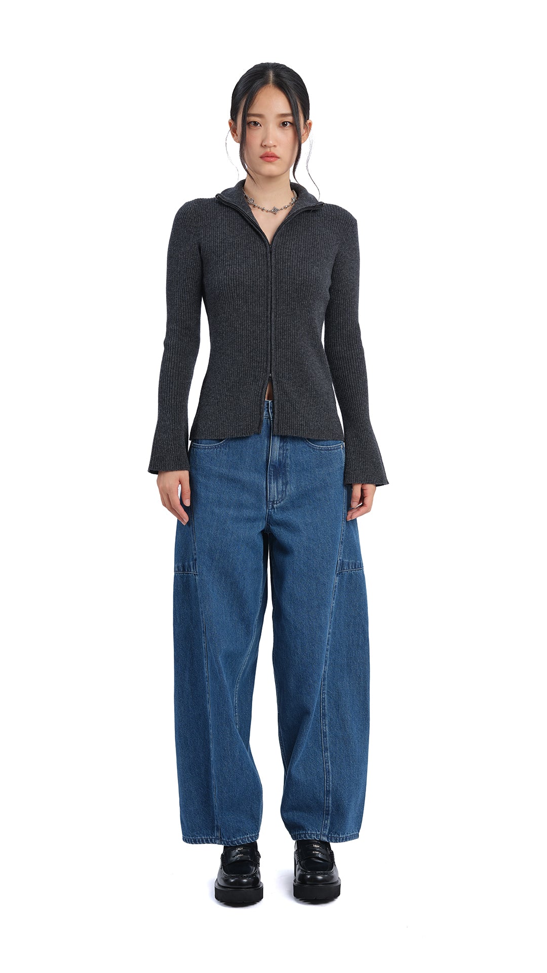3D Balloon Jeans for Women - High Waisted Baggy Denim Pants with Elastic Waistband | Trendy Streetwear, Casual Outfit & Party Fashion