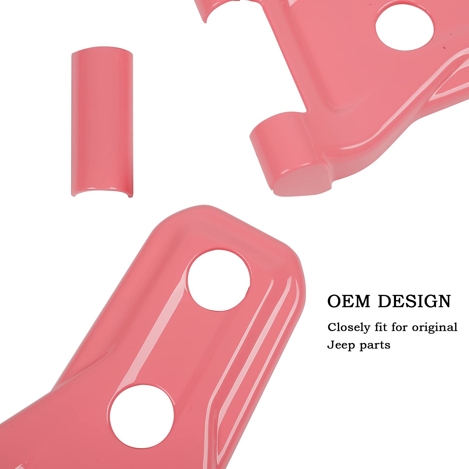 Jeep Wrangler JL JLU & Gladiator JT Hood Hinge Cover - Exterior Accessories for 2018-2023 Models | Durable Pink Decoration Kit for Off-Road & Daily Driving