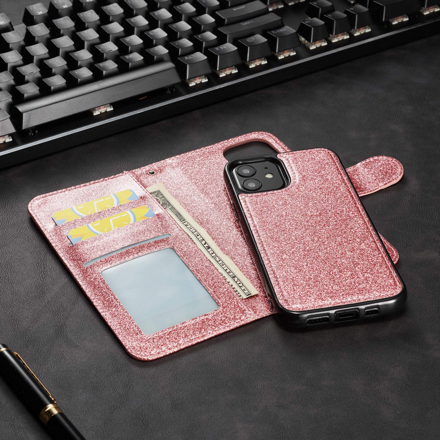 Premium PU Leather Magnetic Wallet Case for iPhone 12 Pro Max (6.7