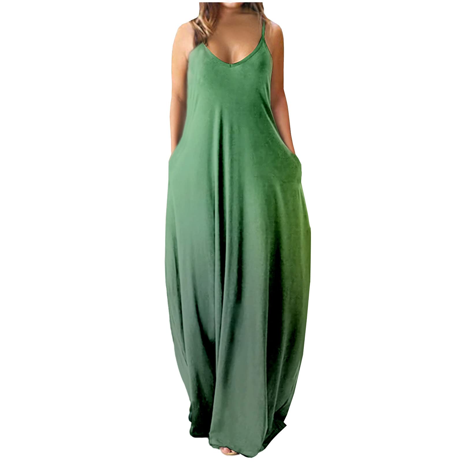 2023 Women's Summer Dresses - Sexy Sling Mid-Waist V-Neck Sleeveless Tie-Dye Print Slim Party & Beach Long Dress | Perfect for Vacations, Date Nights & Poolside Parties
