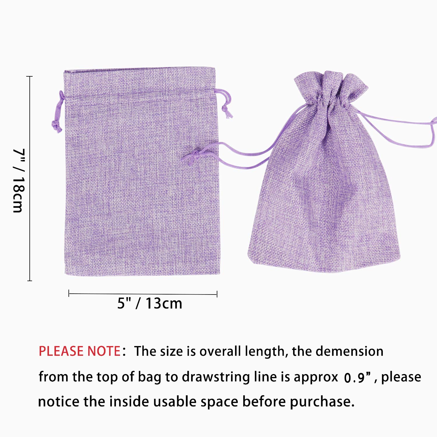 20pcs 5x7 Inch Light Purple Burlap Drawstring Bags - Natural Linen Favor Pouches for Wedding, Party, Christmas Gifts, Jewelry & Candy - Eco-Friendly Small Gift Sacks for DIY Crafts, Home Decor & Event Favors