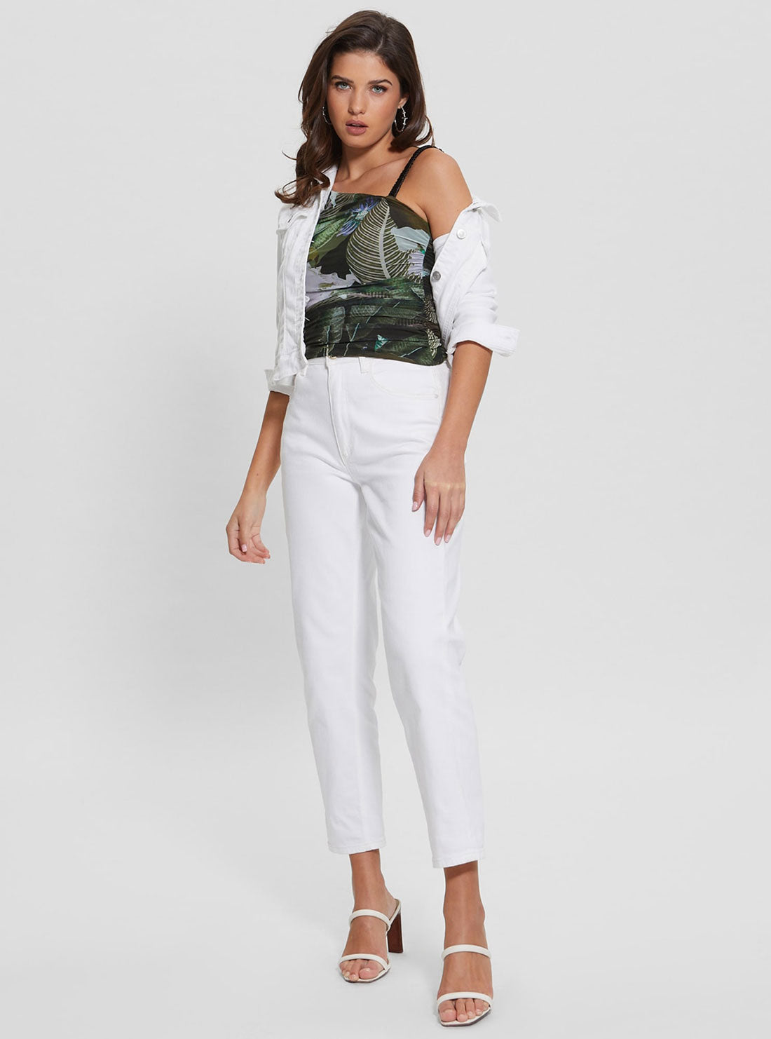 Eco-Friendly Moonlit Tropic Garden Dinah Top - Floral Print Women's Blouse for Summer Vacation & Beach Party Outfits