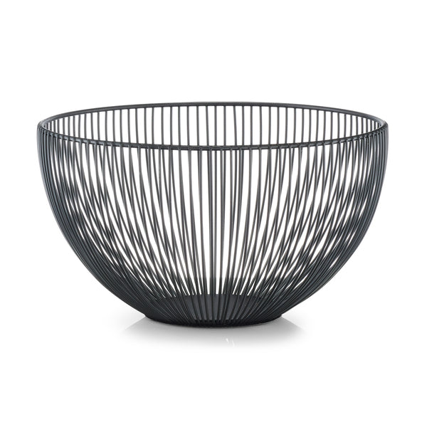Stainless Steel Black Fruit Basket 10 Inches - Elegant Kitchen Storage for Fruits, Vegetables, and Snacks - Perfect for Dining Table, Countertop, and Pantry Organization