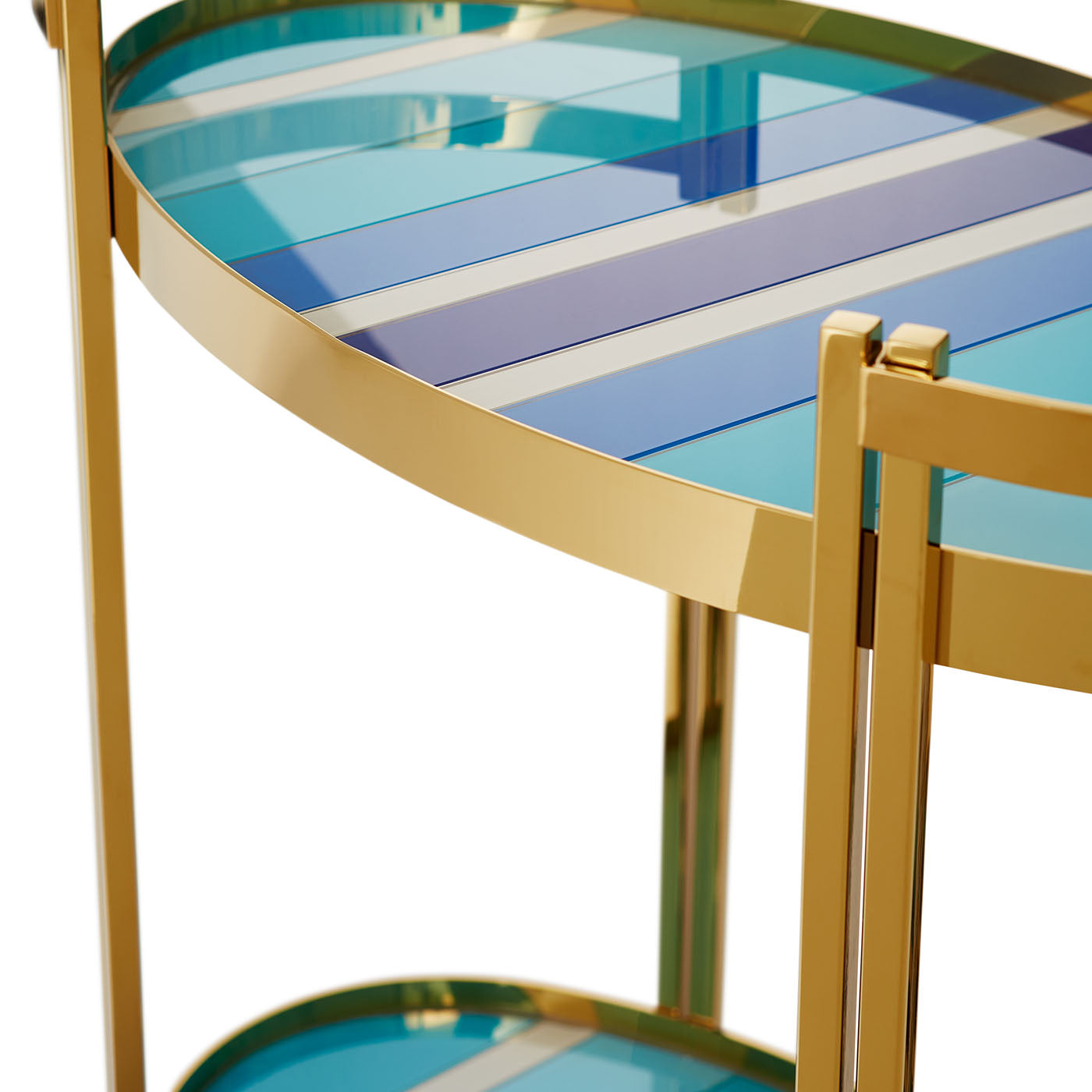 Stylish Ultramarine Bar Cart with Wheels - Mobile Home Bar Cart for Living Room, Kitchen, or Outdoor Entertaining - Perfect for Cocktails, Wine, and Party Serving