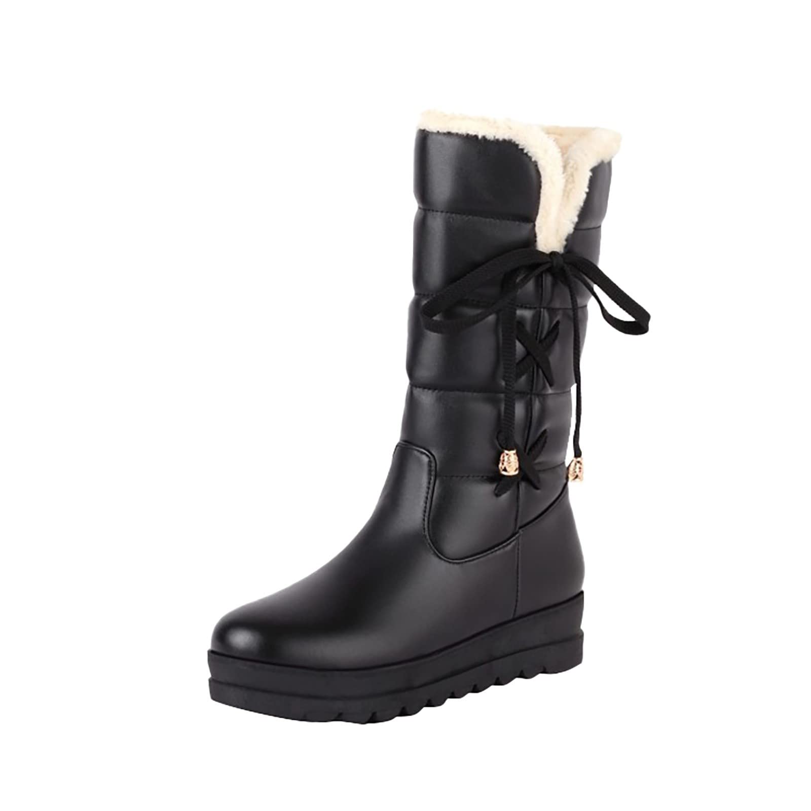 Huazi2 Women's Insulated Winter Boots for Cold Weather - Waterproof Snow Boots with Rubber Sole, Calf Height for Outdoor Walking & Hiking - Perfect for Snowy Days, Commuting & Winter Adventures