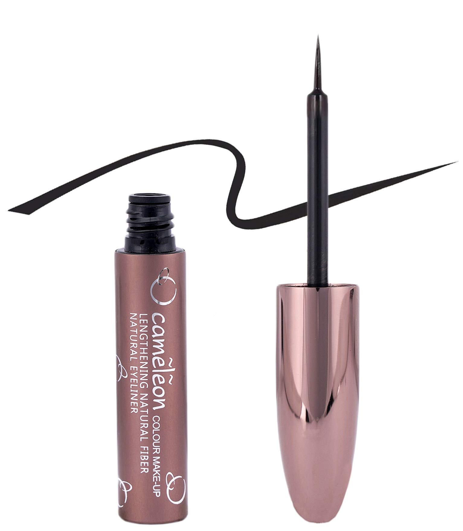 Natural Fiber Eyeliner in Black - Vegan & Cruelty-Free Waterproof Liquid Eyeliner (5.5ml) for Sensitive Eyes - Perfect for Daily Wear, Night Out & Special Occasions