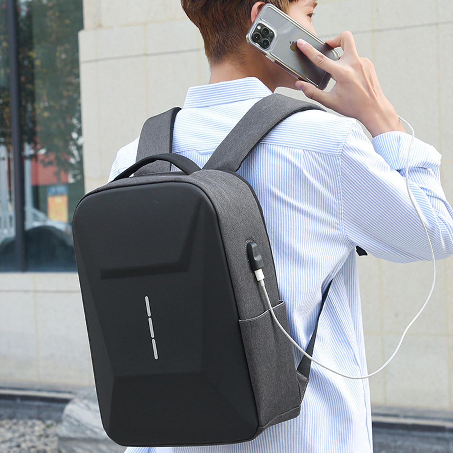 Starlink Mini Travel Backpack - Waterproof Storage Bag for Starlink Dish & Accessories with USB Charging Port & Combination Lock - Perfect for Outdoor Camping, Hiking & Business Travel (Gray)