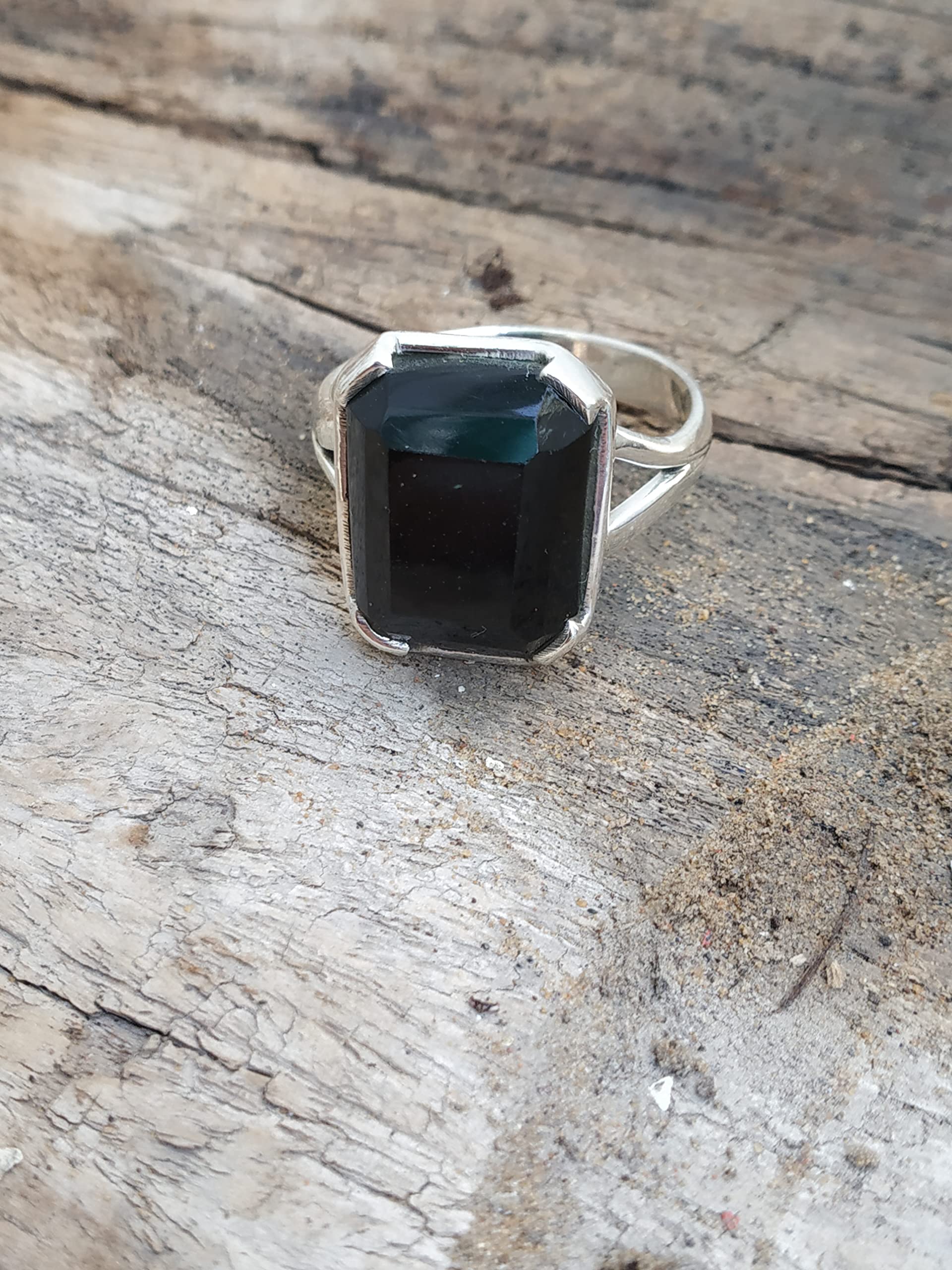 Black Onyx Ring 925 Sterling Silver Handmade Statement Ring for Women | Emerald Cut Gemstone Jewelry | Christmas Gift, Boho Style | Perfect for Parties, Weddings & Everyday Wear