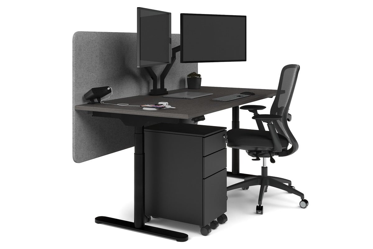 Flexi Premium Height Adjustable Single Workstation Desk - 1600L x 800W with Cable Management Scallop | Ergonomic Standing Desk for Home Office & Workspace