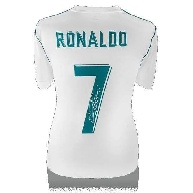 Authentic Cristiano Ronaldo Signed 2017-2018 Real Madrid Home White Jersey with COA - Perfect for Soccer Memorabilia Collectors and CR7 Fans