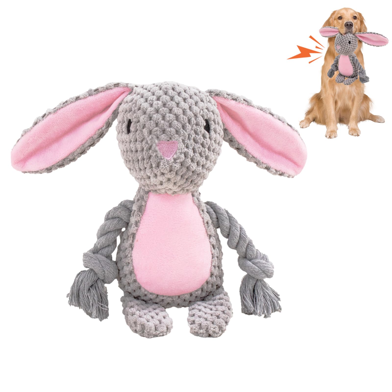 Easter Dog Toys - Squeaky Plush Bunny Egg Chew Toys for Small Dogs | Fun Easter Gifts for Pets, Interactive Play & Training Treats