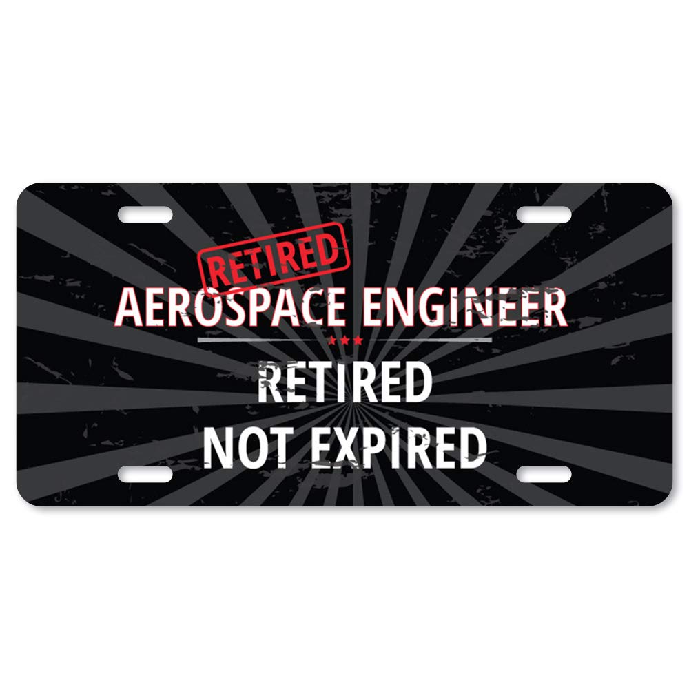 SignMission Retired Aerospace Engineer Aluminum License Plate - 12