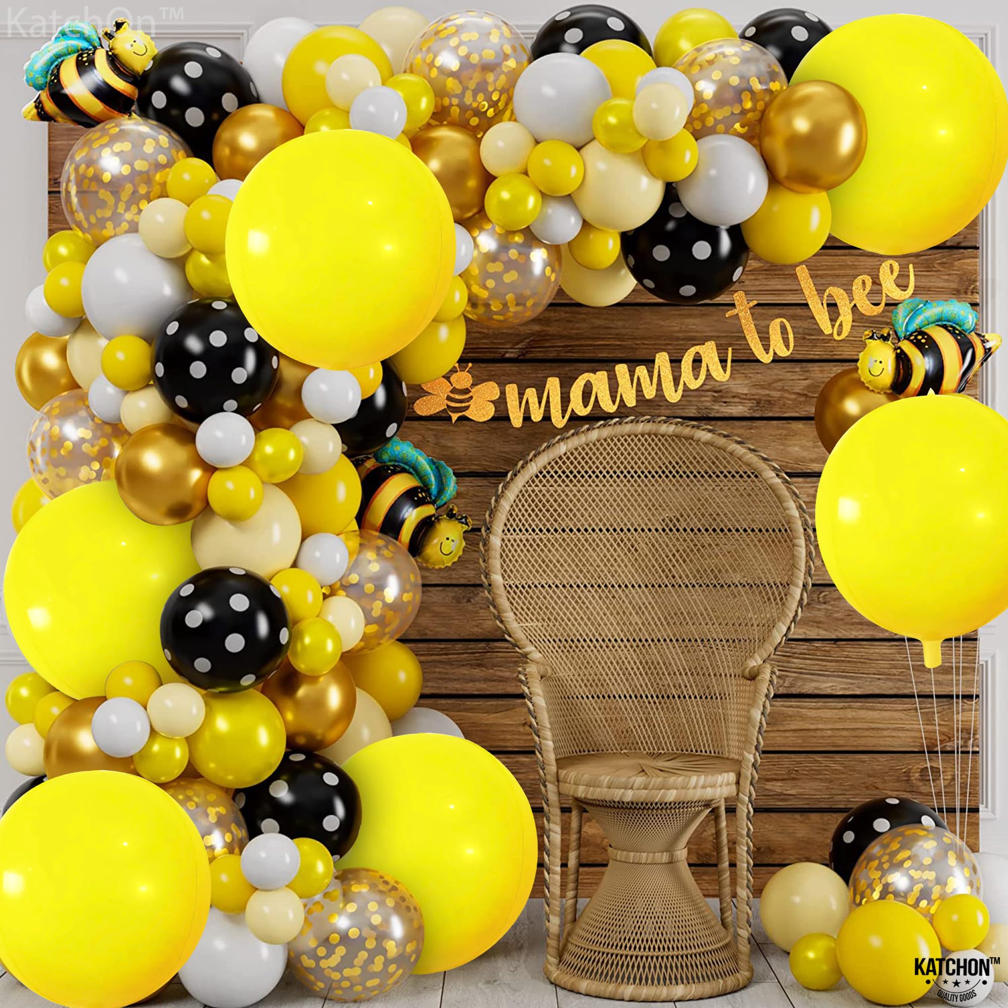 KatchOn 22 Inch Large Yellow Mylar Balloons - Pack of 6 | Premium Foil Balloons for Birthday Parties, Baby Showers & Weddings | Sunflower-Themed Party Decorations | Round Metallic Balloons for Indoor & Outdoor Celebrations