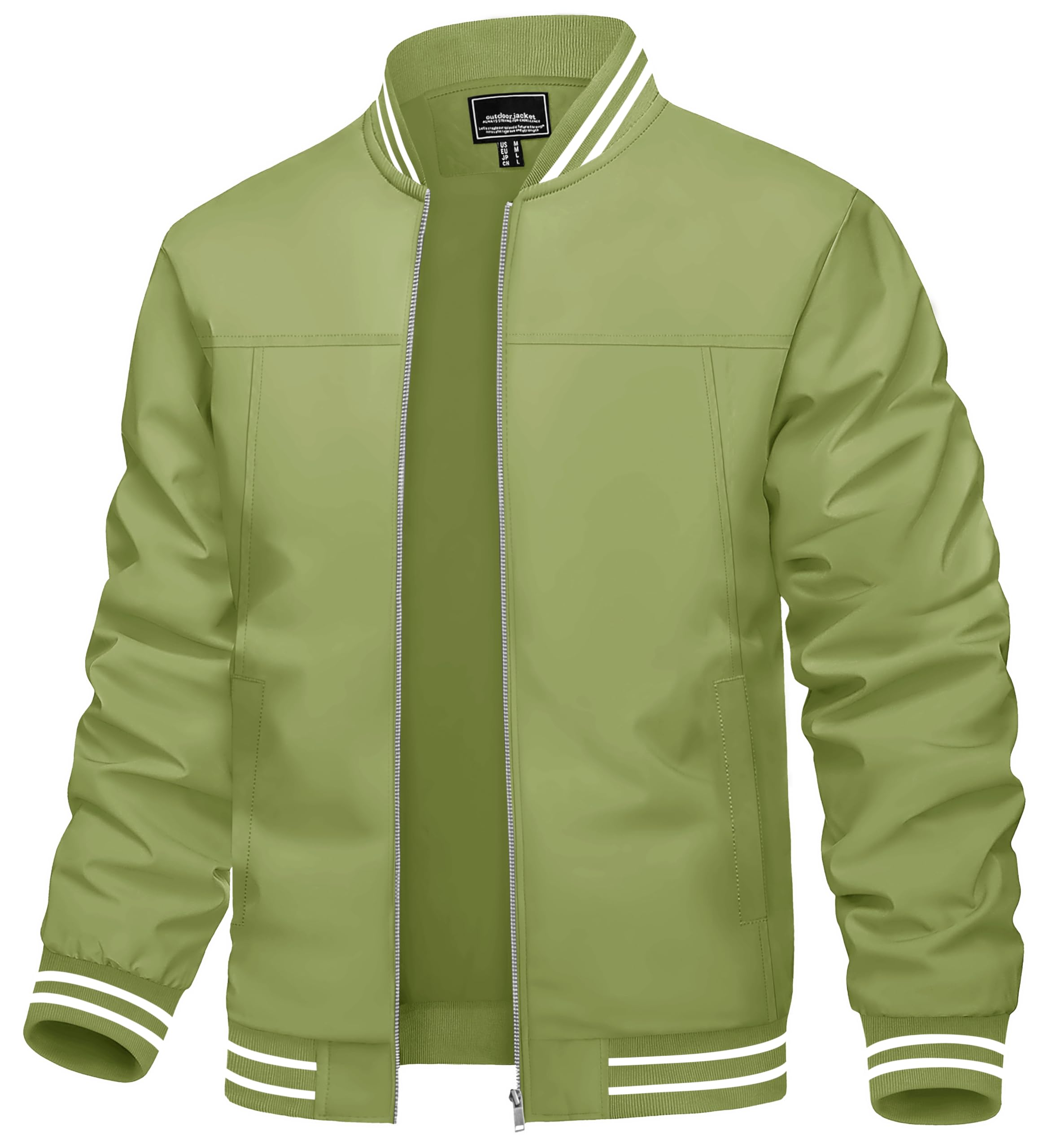 TACVASEN Men's Lightweight Jacket - Windproof Bomber Jacket with Zipper & Pockets for Spring/Fall | Casual Outerwear for Hiking, Travel & Everyday Wear