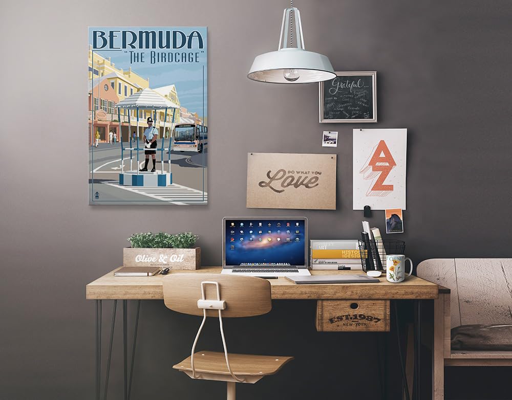Lantern Press Bermuda The Birdcage - 16x24 Wrapped Canvas Wall Art Decor for Living Room, Bedroom & Office | Tropical Coastal Home Decor