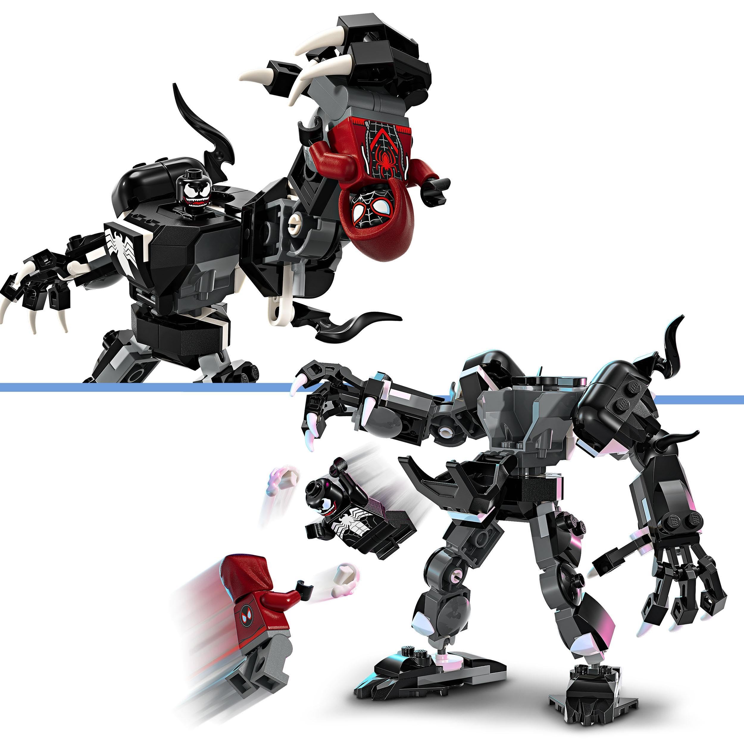 LEGO 76276 Marvel Venom Robot Armor vs Miles Morales Building Toy Set with Minifigures for Kids Ages 6+ - Perfect for Superhero Play, Birthday Gifts & Creative Construction Fun