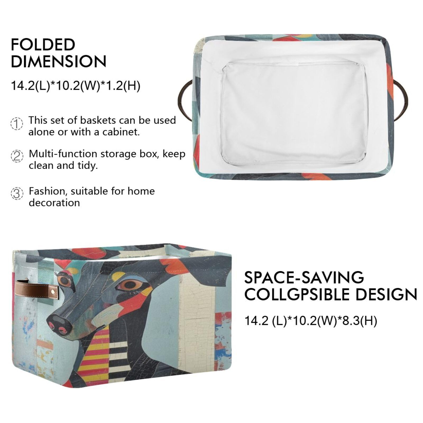 Large Fabric Storage Bins with Handles - Closet & Shelf Organizers for Clothes, Toys, Home Decor
