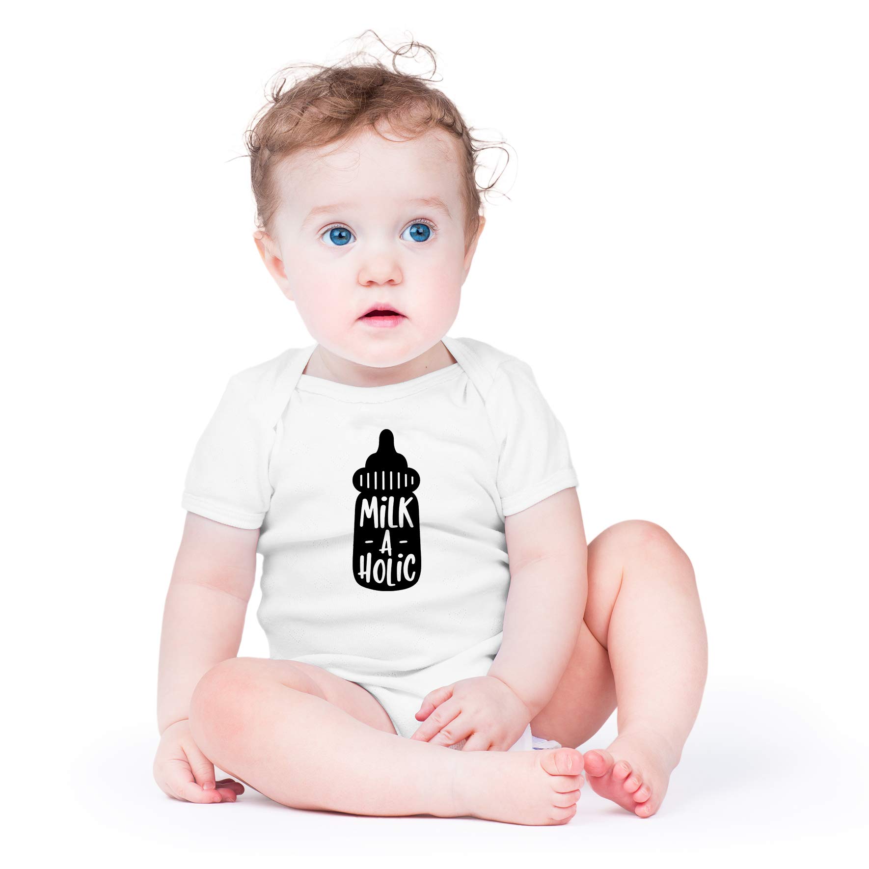 Funny Milk-A-Holic Baby Bodysuit - Cute Unisex Newborn Romper Outfit for Boys & Girls | AW Fashions Infant Clothes for Playtime & Photo Shoots