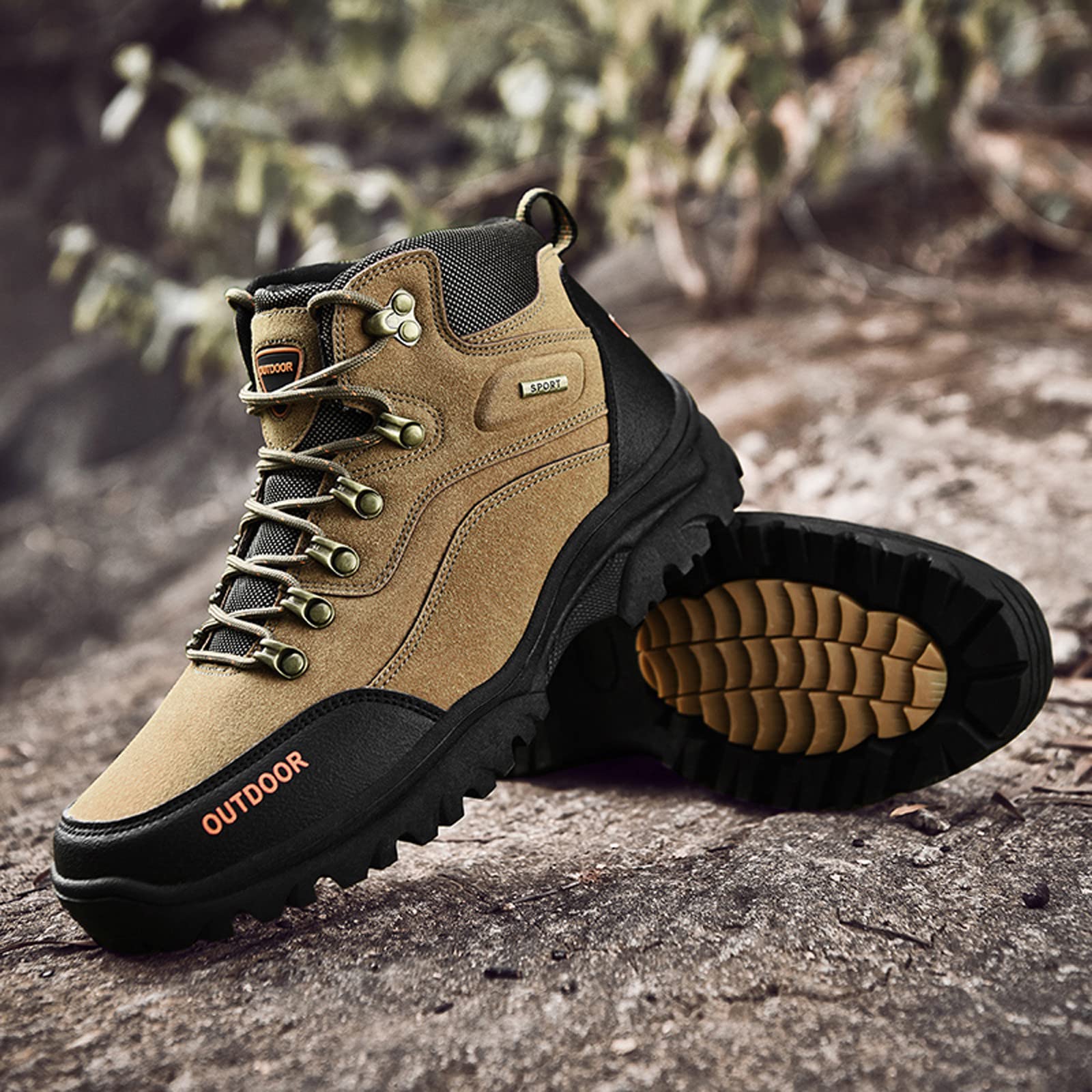 Shije Men's Waterproof Hiking Boots - Lightweight Outdoor Trekking Shoes for Mountain Climbing & Trail Walking - Perfect for Camping, Backpacking & Adventure Travel