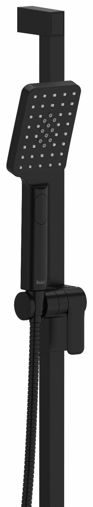 4-Function Handheld Shower Head with 30-Inch Adjustable Slide Bar - Black (4665BK) by RIOBEL - Perfect for Bathroom Renovation & Spa-Like Shower Experience