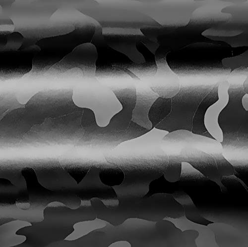 VViViD+ Stealth Medium Pattern Camouflage Vinyl Wrap Roll - 15ft x 5ft Black Matte Car Wrap for Vehicles, Laptops & DIY Projects - Perfect for Car Customization, Furniture Makeover & Electronic Protection
