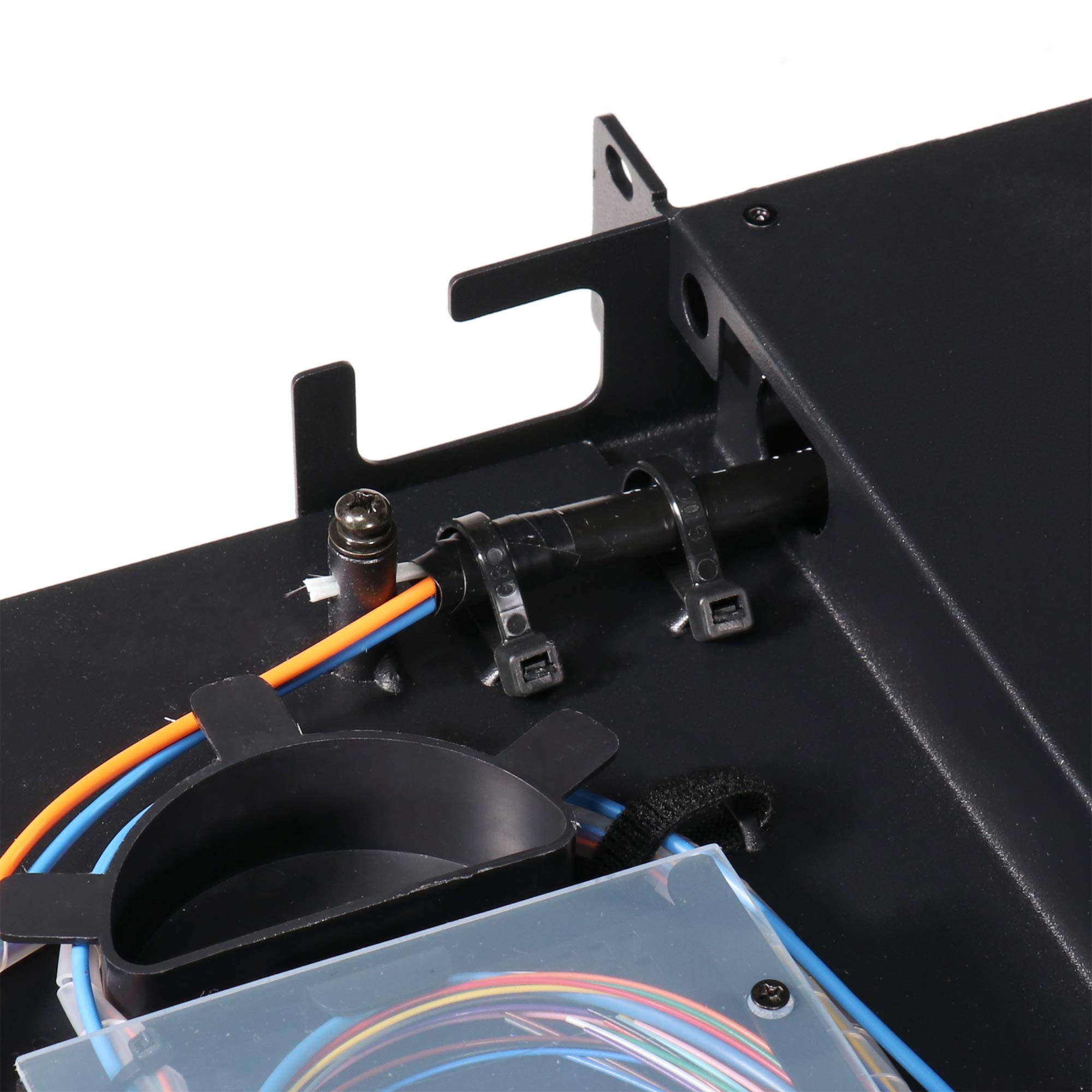 1U Rack Mount Fiber Optic Patch Panel with 2 SC Singlemode & 2 SC Multimode Adapter Plates - Includes Splice Trays for Up to 24 Fibers - Ideal for Data Centers, Server Rooms & Network Installations