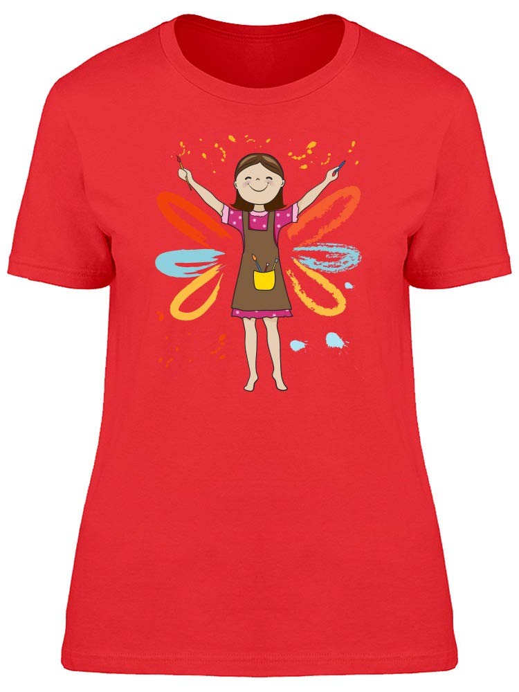 Women's Artist Paint Splash Graphic Tee - Casual Cotton T-Shirt for Creative Girls | Perfect for Art Classes, Painting Parties & Boho Outfits