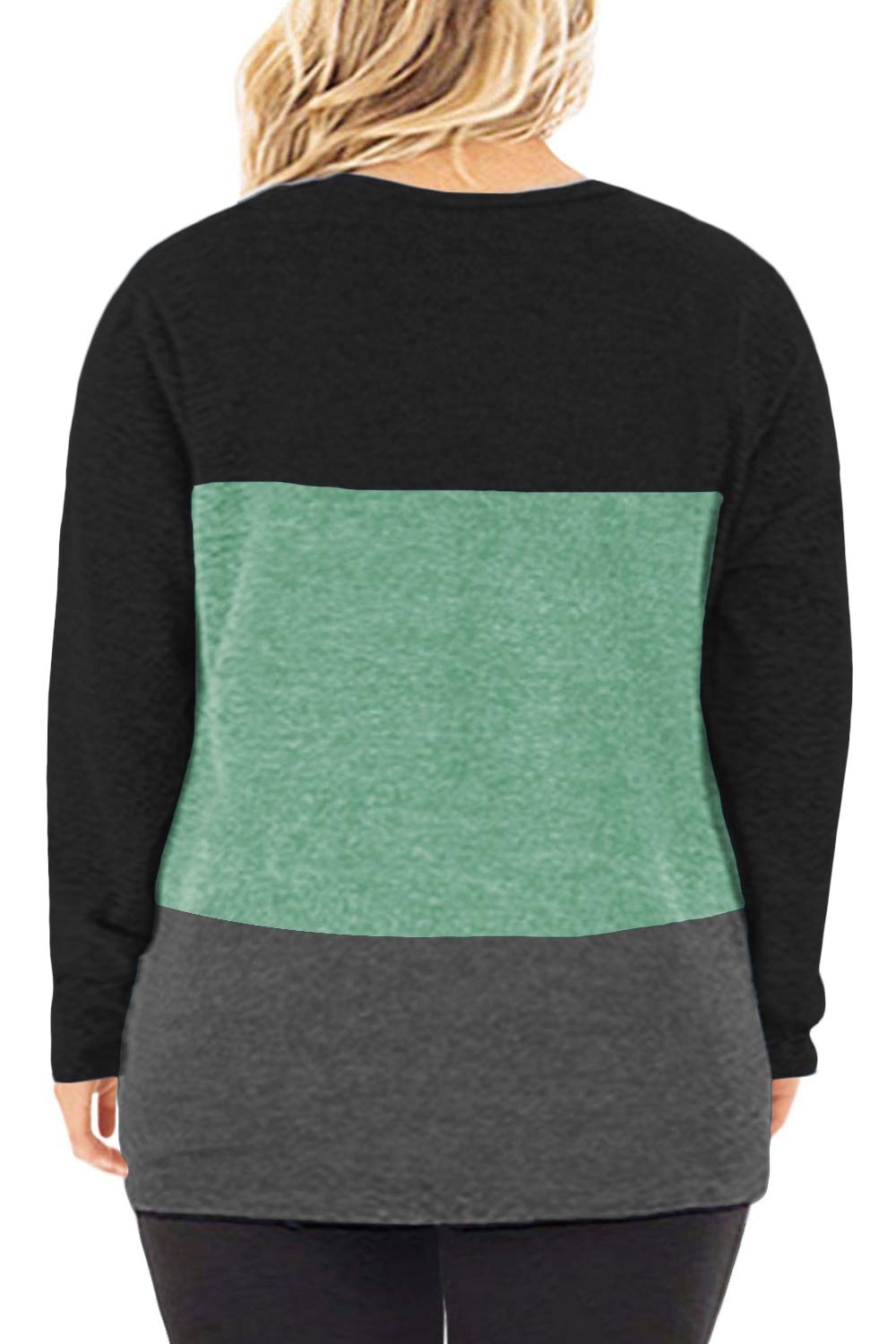 DOLNINE Women's Plus Size Knotted Long Sleeve T-Shirt - Loose Casual Blouse for Everyday Wear, Work & Date Night Outfits