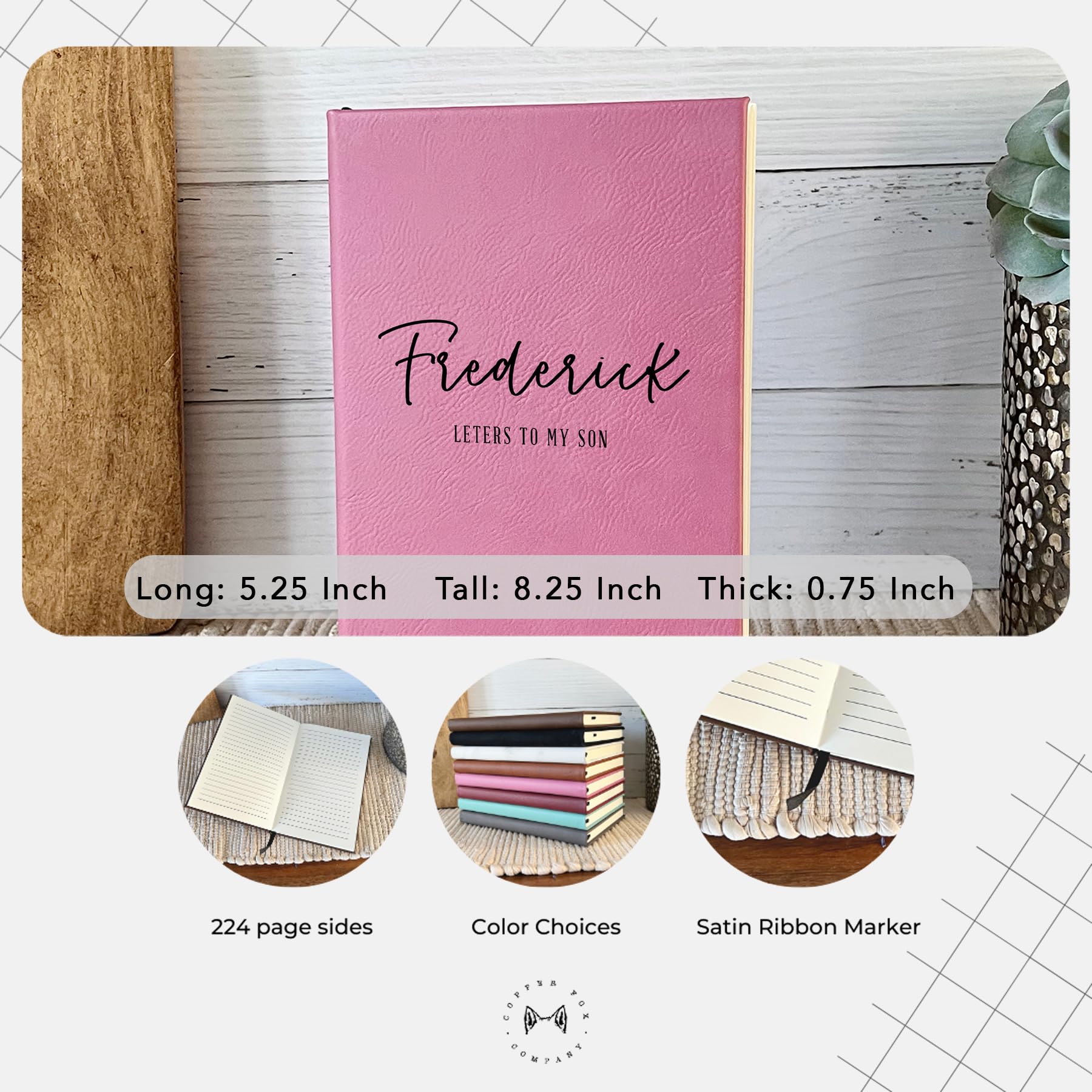 Premium Personalized Leather Journal for Women - Custom Name Engraved Notebook, Travel Diary & Writing Gift (Pink, J04) - Perfect for Journaling, Travel Memories & Thoughtful Gifts