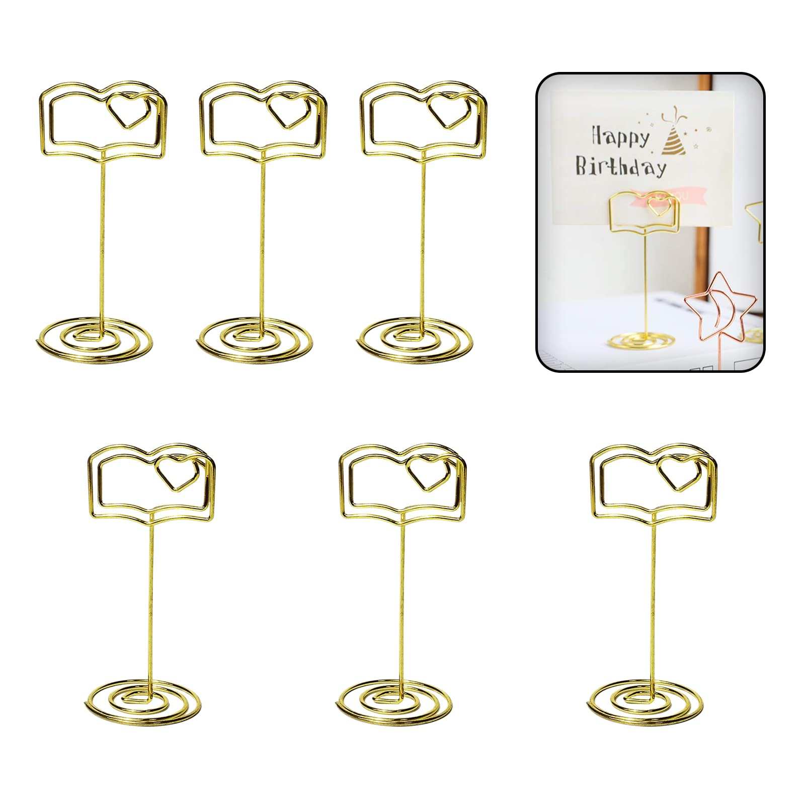 6 PCS Photo Holders - Table Name Number Stands, Picture Display Clips, Card Holders for Wedding, Party, Restaurant, Cafe, Office & Home Decor - Perfect for Events, Desks & Wall Displays